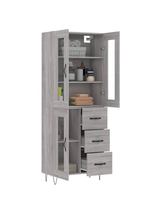 Kõrge kapp, hall sonoma tamm, 69,5 x 34 x 180 cm, tehispuit