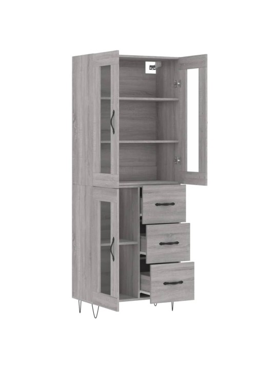 Kõrge kapp, hall sonoma tamm, 69,5 x 34 x 180 cm, tehispuit