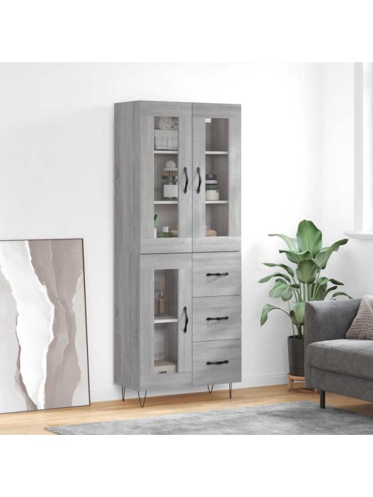 Kõrge kapp, hall sonoma tamm, 69,5 x 34 x 180 cm, tehispuit