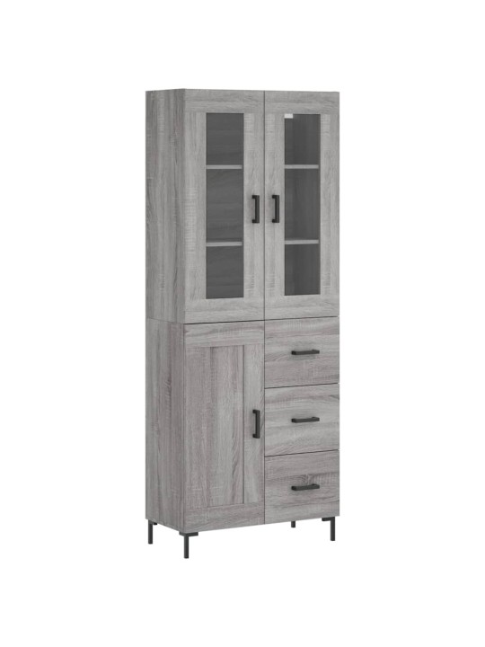Kõrge kapp, hall sonoma tamm, 69,5 x 34 x 180 cm, tehispuit
