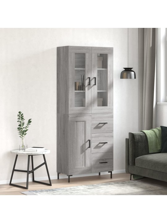 Kõrge kapp, hall sonoma tamm, 69,5 x 34 x 180 cm, tehispuit