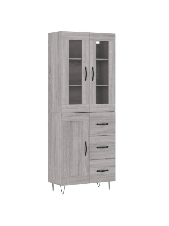 Kõrge kapp, hall sonoma tamm, 69,5 x 34 x 180 cm, tehispuit
