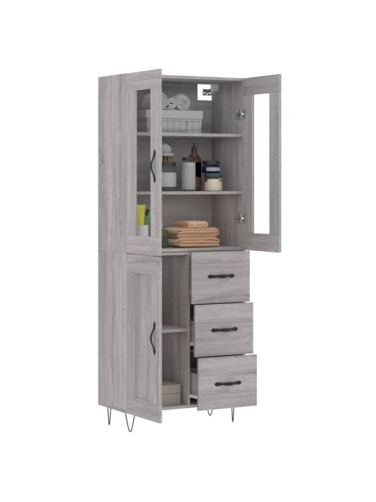 Kõrge kapp, hall sonoma tamm, 69,5 x 34 x 180 cm, tehispuit