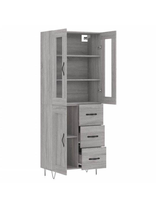 Kõrge kapp, hall sonoma tamm, 69,5 x 34 x 180 cm, tehispuit