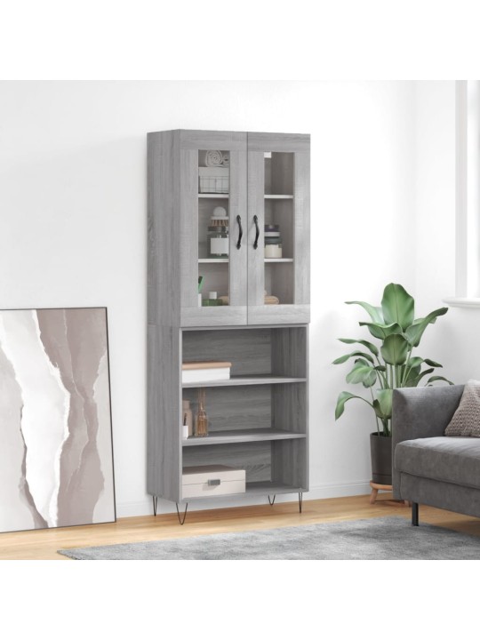 Kõrge kapp, hall sonoma tamm, 69,5 x 34 x 180 cm, tehispuit