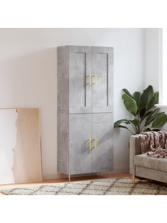 Kõrge kapp, betoonhall, 69,5 x 34 x 180 cm,tehispuit