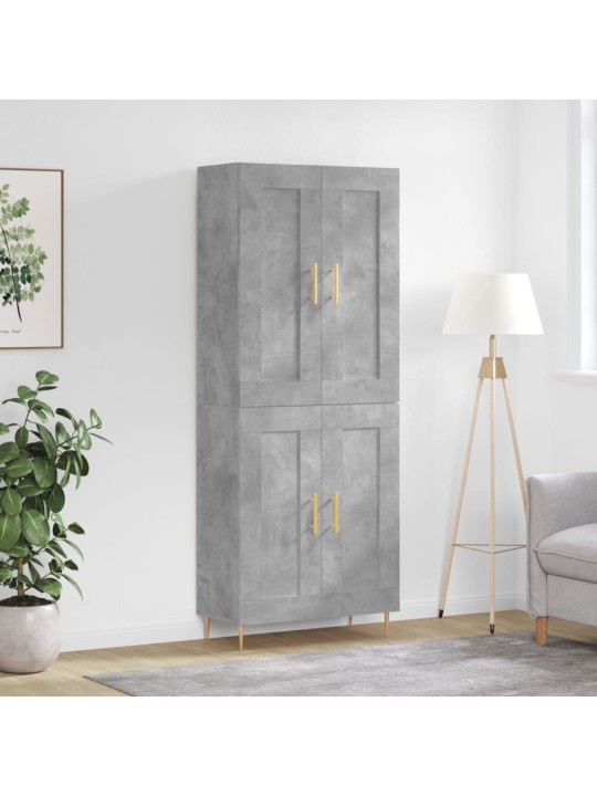 Kõrge kapp, betoonhall, 69,5 x 34 x 180 cm,tehispuit