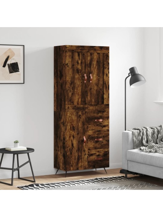 Kõrge kapp, suitsutatud tamm, 69,5 x 34 x 180 cm, tehispuit