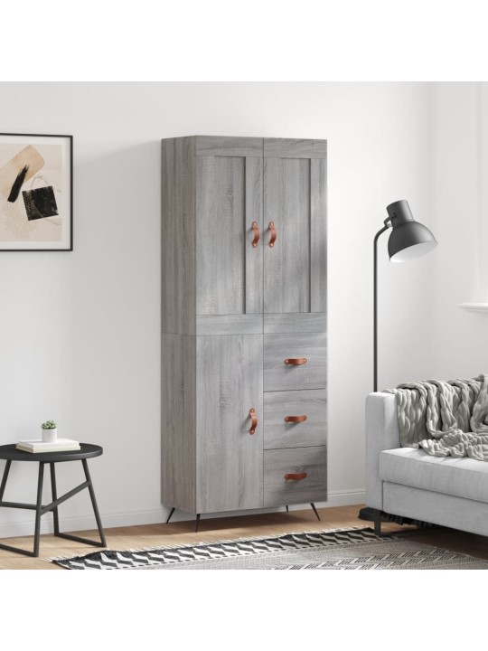 Kõrge kapp, hall sonoma tamm, 69,5 x 34 x 180 cm, tehispuit