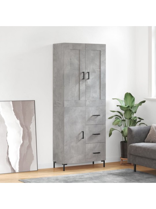 Kõrge kapp, betoonhall, 69,5 x 34 x 180 cm,tehispuit