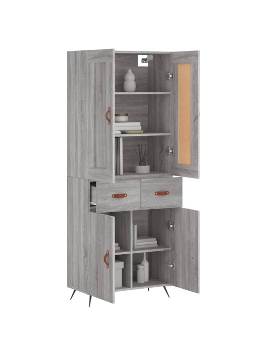 Kõrge kapp, hall sonoma tamm, 69,5 x 34 x 180 cm, tehispuit