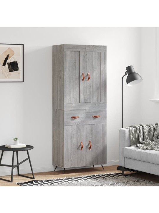 Kõrge kapp, hall sonoma tamm, 69,5 x 34 x 180 cm, tehispuit