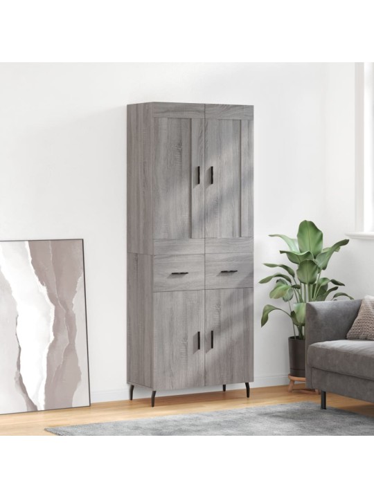 Kõrge kapp, hall sonoma tamm, 69,5 x 34 x 180 cm, tehispuit