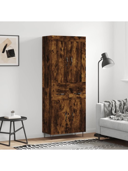 Kõrge kapp, suitsutatud tamm, 69,5 x 34 x 180 cm, tehispuit