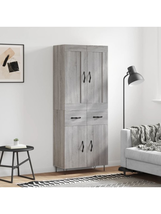 Kõrge kapp, hall sonoma tamm, 69,5 x 34 x 180 cm, tehispuit