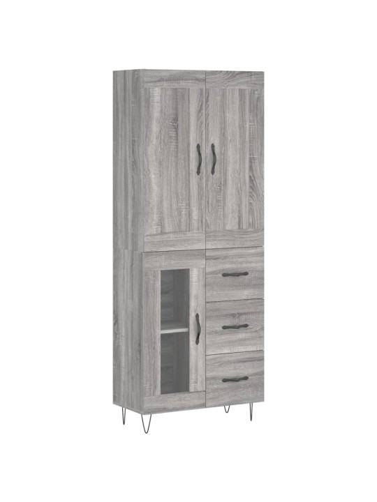 Kõrge kapp, hall sonoma tamm, 69,5 x 34 x 180 cm, tehispuit