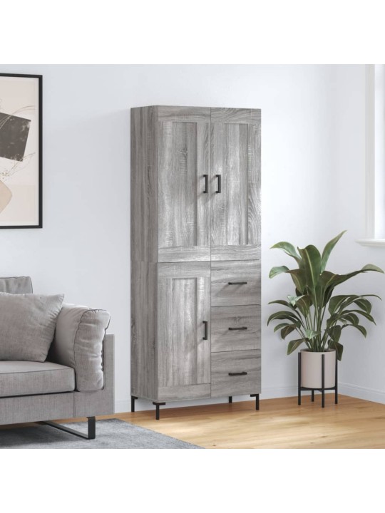 Kõrge kapp, hall sonoma tamm, 69,5 x 34 x 180 cm, tehispuit