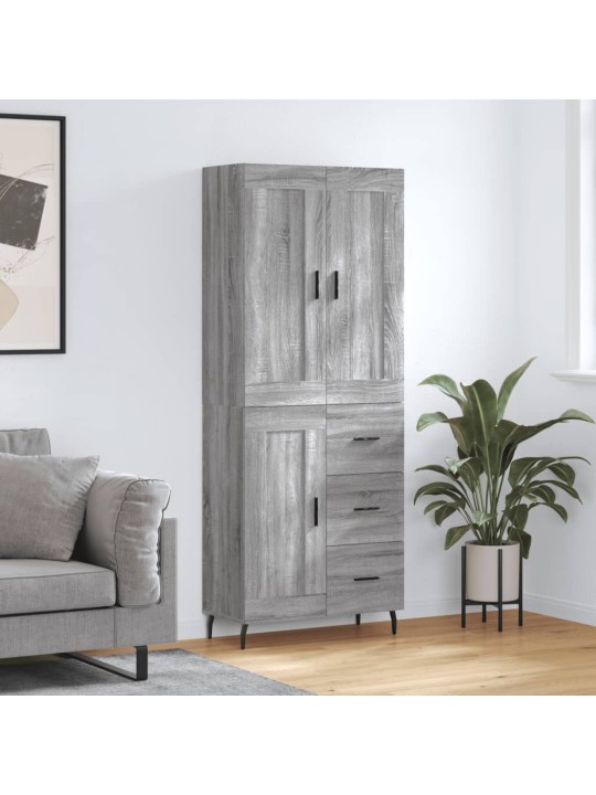 Kõrge kapp, hall sonoma tamm, 69,5 x 34 x 180 cm, tehispuit