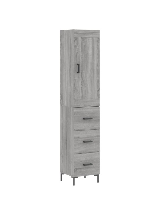 Kõrge kapp, hall sonoma tamm, 34,5x34x180 cm, tehispuit