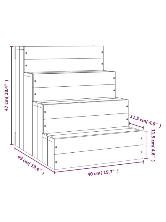 Lemmiklooma trepp, pruun, 40 x 49 x 47 cm, männipuit