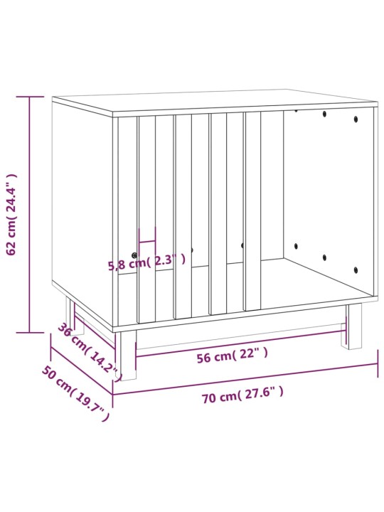 Koerakuut, valge, 70 x 50 x 62 cm, männipuit