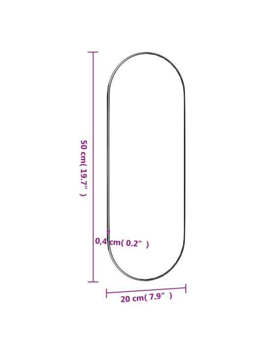 Seinapeegel, 20 x 50 cm, klaas, ovaalne