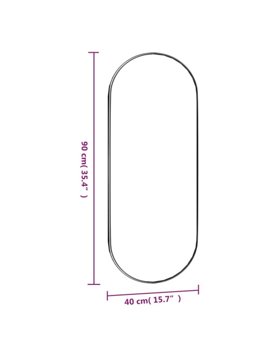 Seinapeegel, 40 x 90 cm, klaas, ovaalne