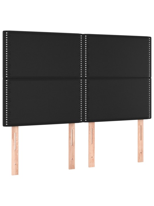 KONTINENTAALVOODI MADRATSIGA,MUST, 140X190 CM, KUNSTNAHK