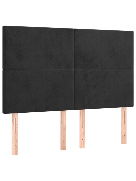 KONTINENTAALVOODI MADRATSIGA,MUST, 140X190 CM, SAMET