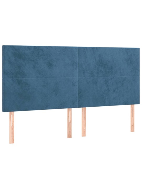 KONTINENTAALVOODI MADRATSIGA, TUMESININE, 160X200 CM, SAMET