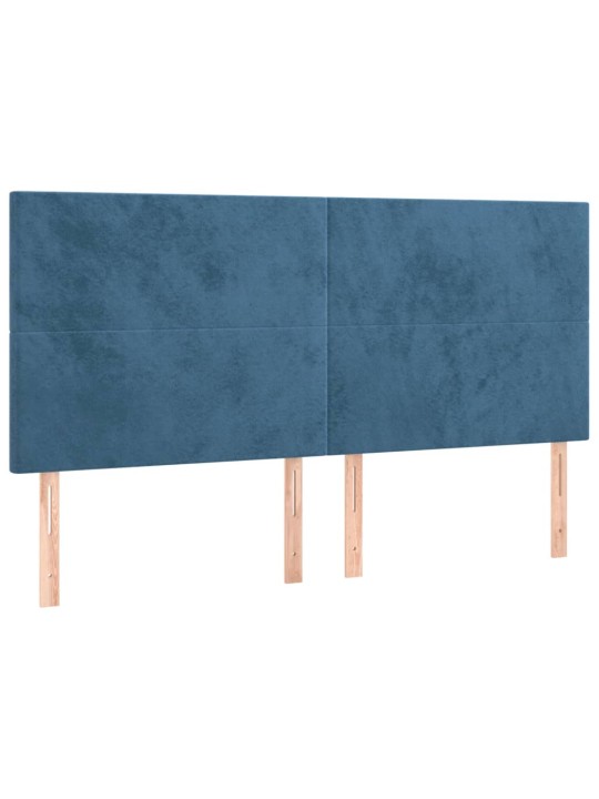 KONTINENTAALVOODI MADRATSIGA, TUMESININE, 200X200 CM, SAMET
