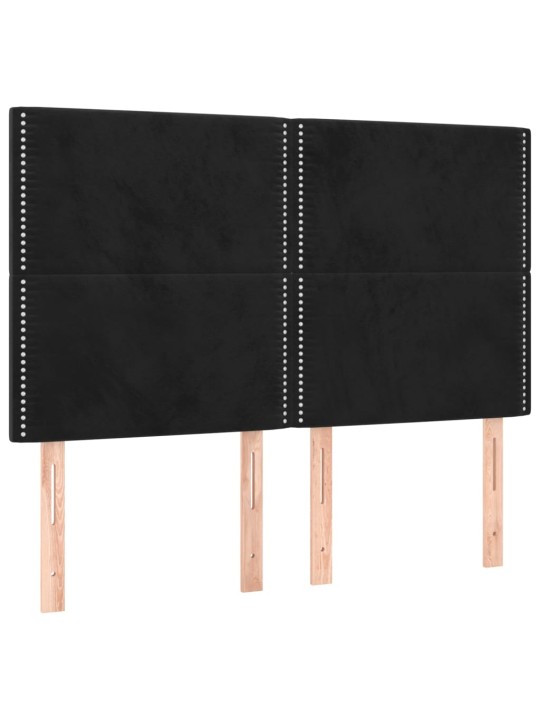 KONTINENTAALVOODI MADRATSIGA,MUST, 140X190 CM, SAMET