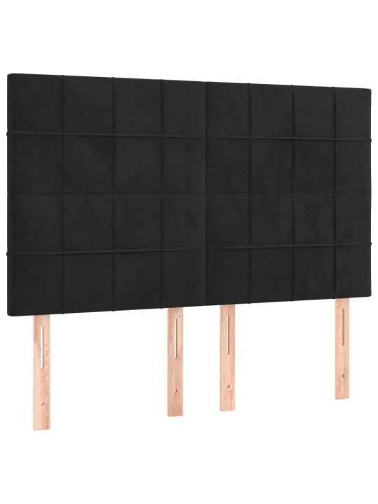 KONTINENTAALVOODI MADRATSIGA,MUST, 140X190 CM, SAMET