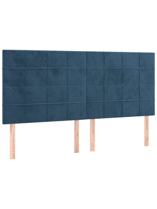 KONTINENTAALVOODI MADRATSIGA, TUMESININE, 200X200 CM, SAMET