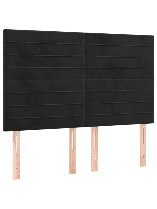 KONTINENTAALVOODI MADRATSIGA,MUST, 140X190 CM, SAMET