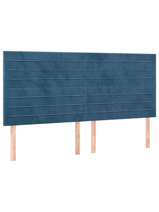 KONTINENTAALVOODI MADRATSIGA, TUMESININE, 200X200 CM, SAMET
