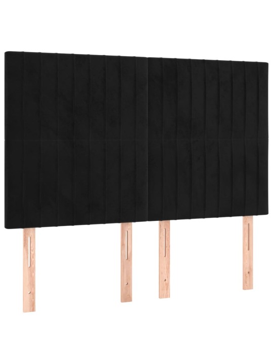 KONTINENTAALVOODI MADRATSIGA,MUST, 140X190 CM, SAMET