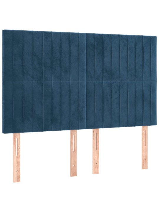 KONTINENTAALVOODI MADRATSIGA, TUMESININE, 140X200 CM, SAMET