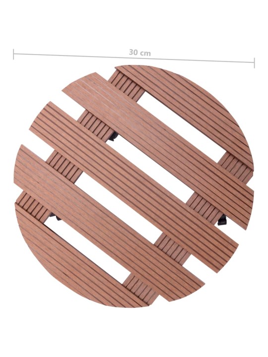 Ratastel taimealus 4 tk, pruun, ø30 x 7,5 cm wpc