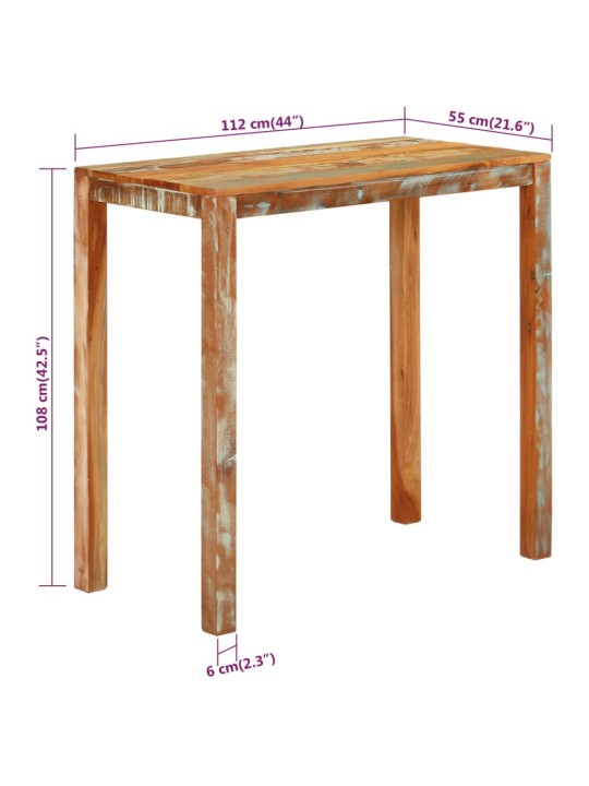 Baarilaud, 112 x 55 x 108 cm, taastatud puit