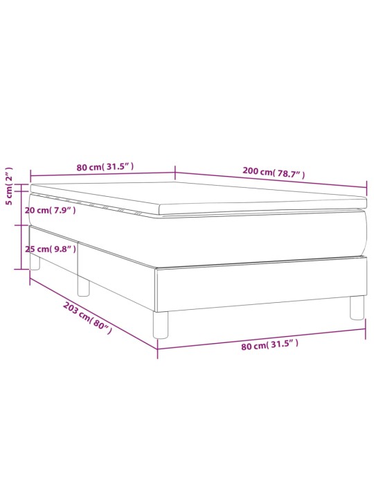 Kontinentaalvoodi madratsiga, must, 80x200 cm, samet