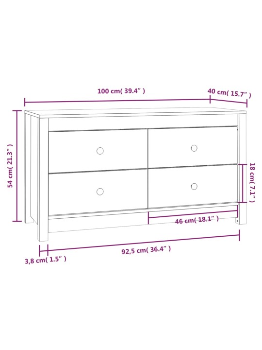 Lisakapp, hall, 100x40x54 cm, männipuit