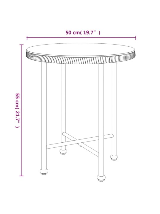 Söögilaud ø50 cm , karastatud klaas ja teras