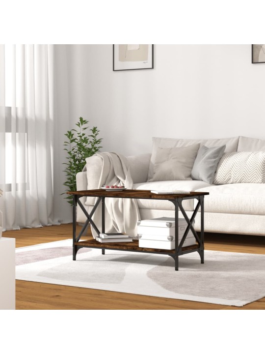Diivanilaud, suitsutatud tamm, 80 x 45 x 45cm, tehispuit ja raud