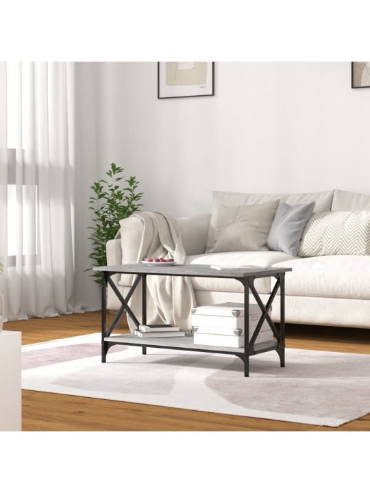 Diivanilaud, hall sonoma tamm, 80 x 45 x 45cm, tehispuit ja raud