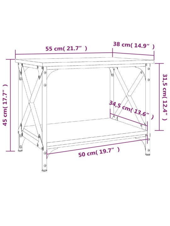 Lisalaud, hall sonoma tamm, 55x38x45 cm, tehispuit