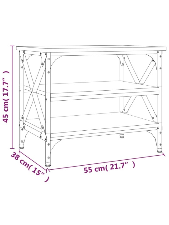 Lisalaud, hall sonoma tamm, 55x38x45 cm, tehispuit