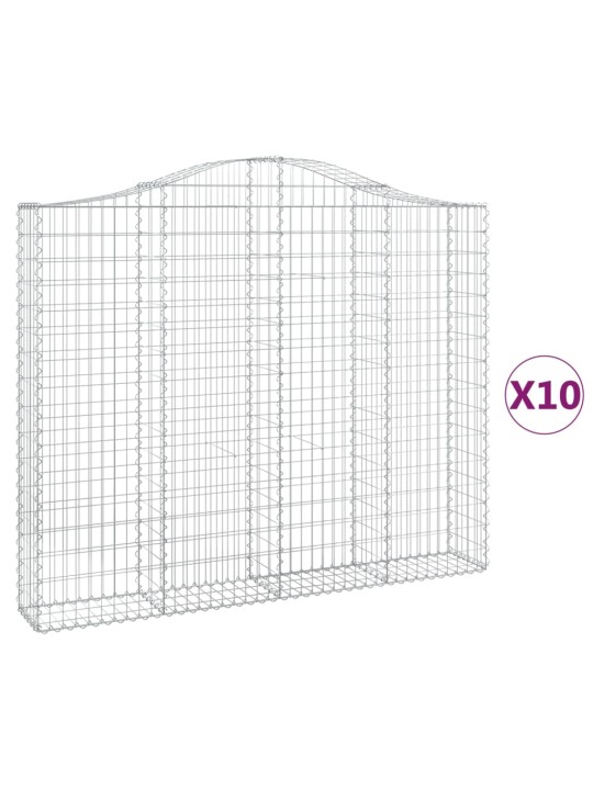 Kaarekujulised gabioonkorvid 10 tk, 200x30x160/180 cm, raud