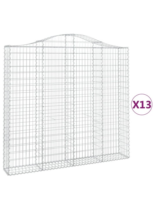 Kaarekujulised gabioonkorvid 13 tk, 200x30x180/200 cm, raud