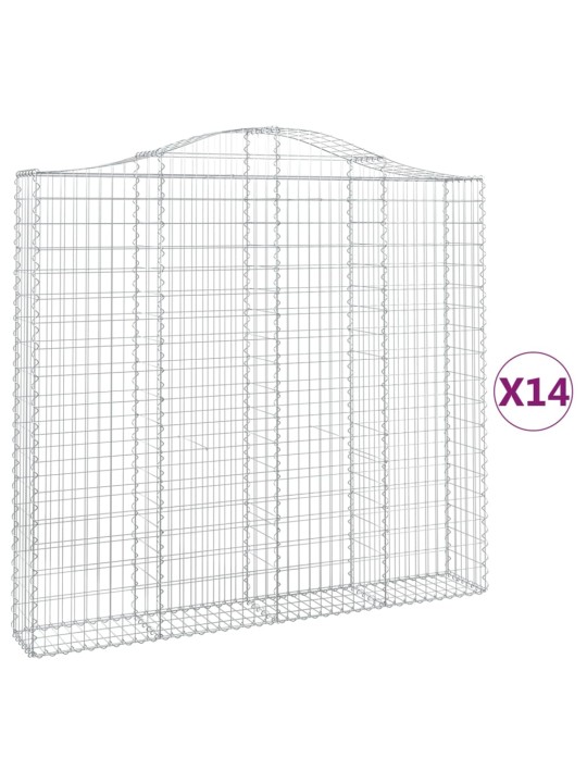 Kaarekujulised gabioonkorvid 14 tk, 200x30x180/200 cm, raud